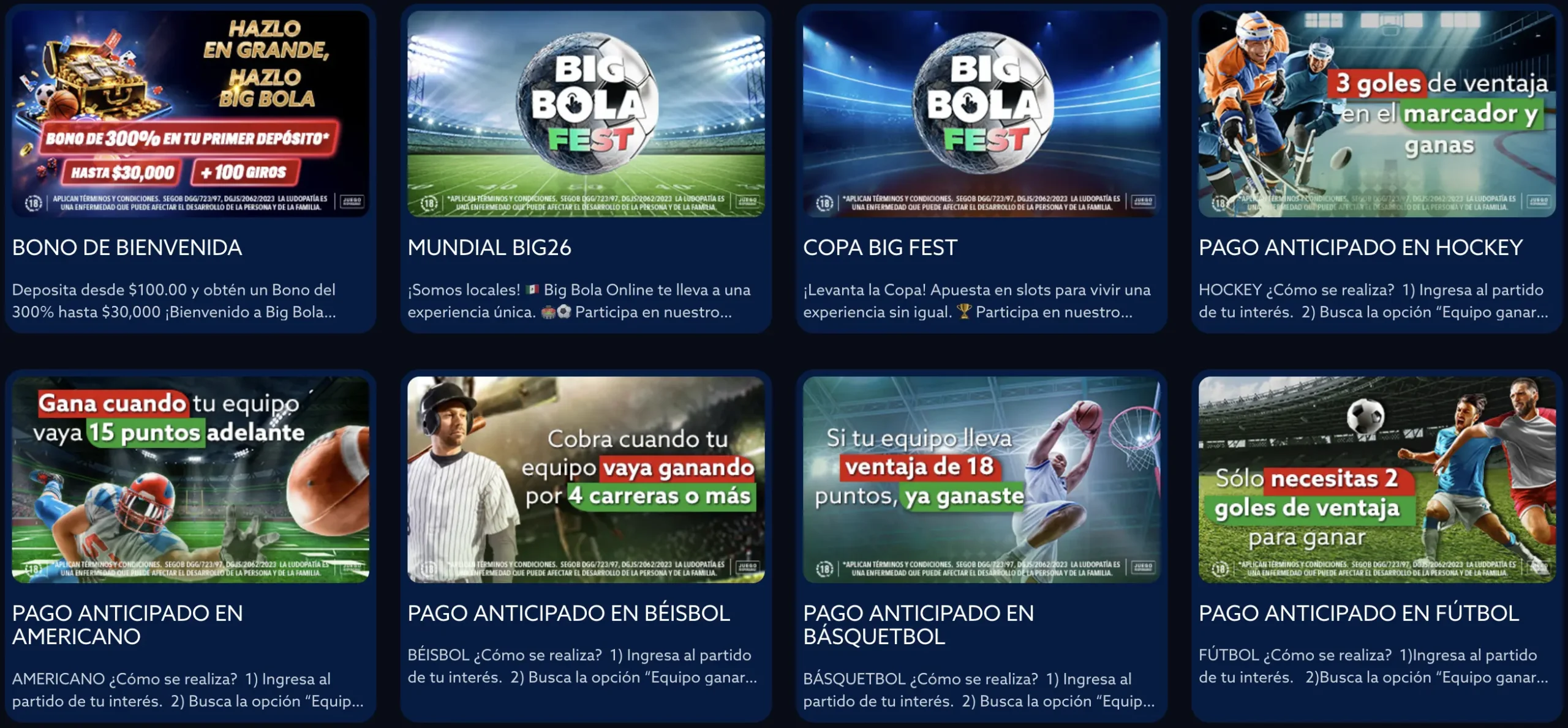 bonos Big Bola casino